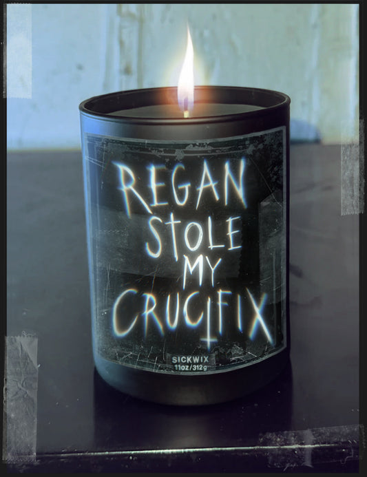 REGAN STOLE MY CRUCIFIX candle